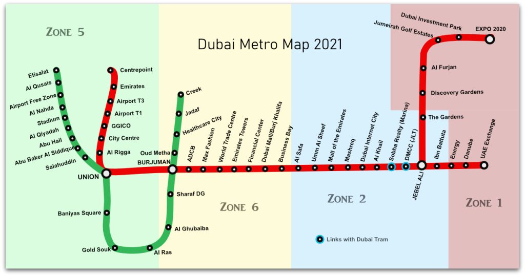 Dubai Metro Map 2022 1024x539 