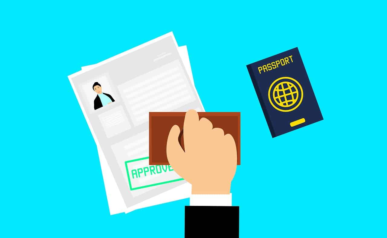 approved visa and passport
